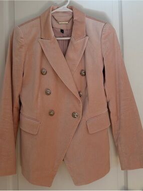 WHBM velvet light pink studio blazer size 00